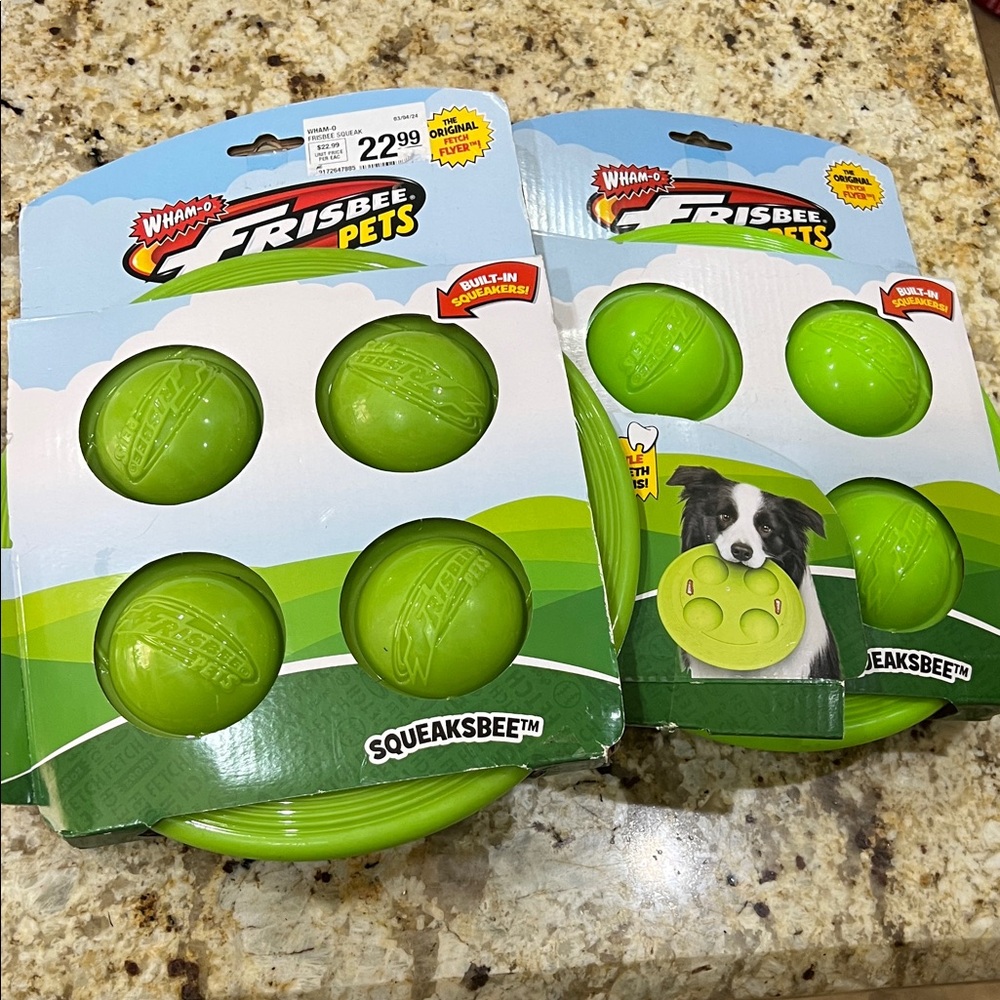 Wham-O Frisbee Pets Squeaksbee Green Dog Toy